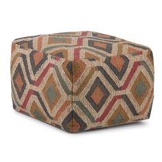 a multicolored ottoman with an intricate pattern