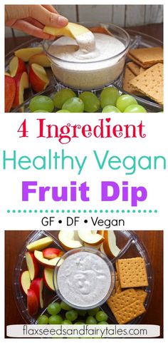 the healthy vegan fruit dip is ready to be eaten