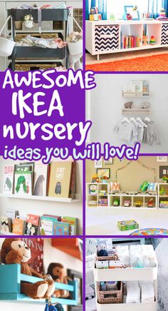 there are many different pictures with the words awesome ikea nursery ideas you will love