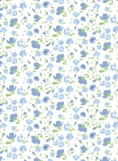 blue and green flowers on white background