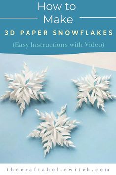 DIY 3d Paper Snowflakes 3d Snow Flakes How To Make, Paper Cutout Snowflakes, 3d Paper Snowflakes Templates Free, 3-d Paper Snowflakes Diy, Folding Paper Snowflakes, How To Make Snowflake Ornaments, Paper Snow Flakes Tutorial, Cool Paper Snowflake Patterns, Paper Snowflake Chain Diy