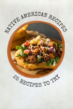 an image of a plate of food with the words native american recipes