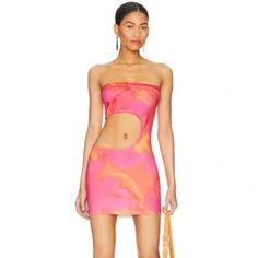 Such A Cute Dress And Great Material But Is A Little Short On Me And Was Final Sale (Now It's Sold Out On Revolve) Brand New With Tags!! Then And Now, Cut Out, Cute Dresses, Pink And Orange, Brand New, Orange, Mini Dress, Womens Dresses, Dresses