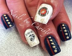 Marine Nails "Semper Fi" Military Marines, Types Of Nails, Hot Nails