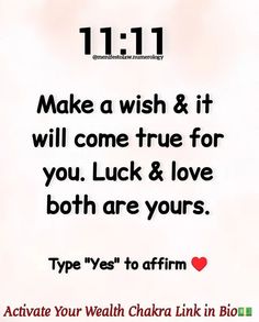 an ad with the words make a wish and it will come true for you luck & love both are yours