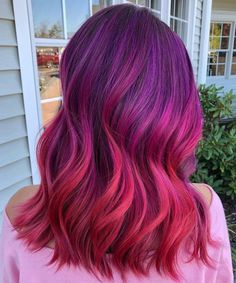 Reddish Purple Hair, Red And Purple Hair, Van Makeover, Purple Red Hair Color, Purple Natural Hair, Purple Pink Hair, Purple Hair Streaks, Purple Blonde Hair, Red Purple Hair