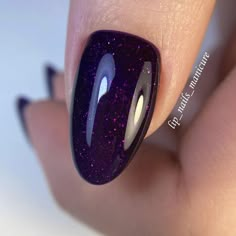 Dark Shimmer Nails, Purple And Pink Nails Ideas, Purple Nails Sparkle, Dark Purple Nails With Glitter, Dark Purple Glitter Nails, Deep Purple Nails Design, Dark Violet Nails, Gellish Nails, Lip Nails