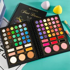 PRICES MAY VARY. ❤ ALL IN ONE MAKEUP KIT;This teens makeup kit contains 60 eye shadow,8 lip glossy,4 highlighter,3 contour,3 blush,all you need makeup is in on pallet.It is very cute and friendly to beginners,buy one and get them all. ❤UNIQUE DESIGN FOR GIFT SET; DE’LANCI JUST DANCE all in one makeup palette with unique dancing teen girls design will give deep impressions.The layout just like a notebook,very cute. ❤VIVID EYESHADOW COLORS ;Eyeshadow Palette featuring 60 shades like pure white ,ch Beginner Eyeshadow, Makeup Starter Kit, Makeup Artist Kit, Makeup Pallets, Full Makeup, Makeup For Teens, Eyeshadow Pallets, Colorful Eyeshadow, Makeup Set