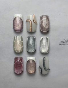 Gel Nails 2024, 3d Cat Eye Nails, Cat Eye 3d Nails, 3d Nail Chrome, 3d Gel Nail Art Chrome, 3d Japanese Nail Art, Bohemian Nails, Makeup Nails Art, Art Deco Nails