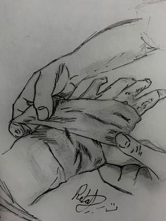 a drawing of a hand holding something in it's palm