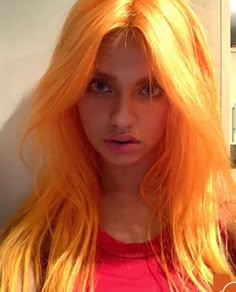 Pastel Orange Hair, Bright Orange Hair, Unnatural Hair Color, Cheri Cheri Lady, Wrinkle In Time, Rave Hair, Natural Hair Wigs, Dye Hair, Blowout Hair