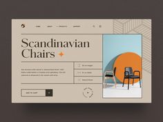 an image of a web page for scandinavian chairs