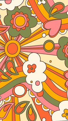 an abstract floral design with lots of colors