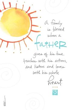 a card with an image of a sun and the words,'a family is blessing when