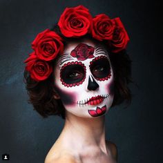 simple sugar skull makeup Simple Sugar Skull Makeup, Sugar Skull Costume, Diy Halloween Makeup