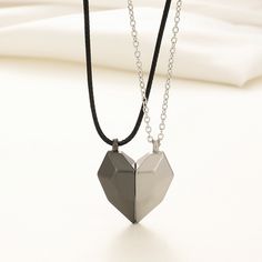 "You will get 2PCS/set, you can freely choose the color of the  Necklace ,High Quality  Matching necklace  as unbreakable as your relationship;  Best Gifts for Couples Bff: Magnetic couples necklace is perfect birthday christmas gifts for couples, best friends, sisters, family;     Anniversary gifts for bf and gf, husband and wife;     Express your love for him and her, deepen your relationship and create your sweet memories Material:alloy, cord and magnet;  Color: Silver,Black,Golden Pendant wi Matching Jewellery For Couples, Bff Necklaces For 2 Magnetic, Bf And Gf Jewelry, Anniversary Gifts For Bf, Gifts For Bf, Necklaces For Couples, Necklace For Best Friend, Necklace For Boyfriend, Matching Jewelry For Couples