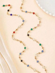 Details:Gemstone \nStyle:Fashionable \nGender:Women \nColor:Colorful \nMaterial:Zinc Alloy \n Collarbone Necklace, Necklace Colorful, Crystal Choker Necklace, Necklace Simple, Crystal Choker, Long Pendant Necklace, Long Pendant, Colourful Necklace, Simple Necklace