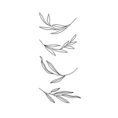 three branches with leaves drawn on them