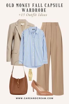 Old Money Fall Capsule Wardrobe + 15 Outfit Ideas Old Money Style Outfits Plus Size, Old Money Outfits Fall Women, Autumn Old Money Outfits, Old Money Autumn Outfits, Old Money Fall Outfit, Old Money Capsule Wardrobe