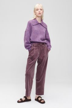 #color_Twilight Twilight Purple, Boyfriend Look, Corduroy Pants Women, Trend Ideas, Beautiful Drapes, Coffee Brown, Draped Fabric