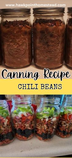 canning recipe for chili beans in mason jars