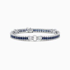 Effy Royale Bleu 14K White Gold Sapphire and Diamond Bracelet, 7.66 TCW Royal Blue Bracelet, Gold And Royal Blue, Statement Cuff Bracelet, Trending Bracelets, Trendy Bracelets, White Gold Sapphire, Stylish Bracelet, Sapphire Bracelet, Latest Jewellery