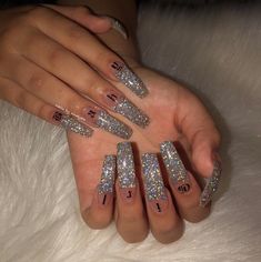 Almond Acrylic Nails Designs, Glitter Nails Acrylic, Bling Nails, Pretty Acrylic Nails, My Nails