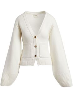 Luxury Cardigan Outfit, White Cashmere Cardigan, Khaite Scarlett Cardigan, Me And Em Clothing, Cardigan Aesthetic, Wide Sleeve Cardigan, White Sweater Cardigan, Cardigan White, White Cardigan