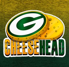 the green bay packers logo with cheese head on it