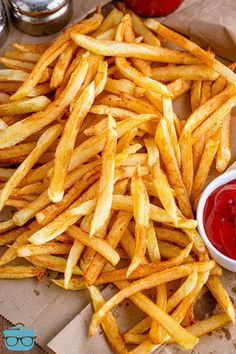 french fries with ketchup on the side