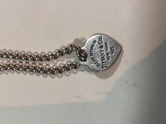 Return To Tiffany & Co Silver Heart Tag 4mm Bead Necklace 14’ · $40.99 Silver Heart, Dog Tag Necklace