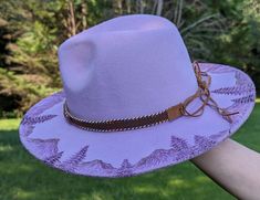 Adjustable Purple Brimmed Fedora, Adjustable Wide Brim Purple Fedora, Adjustable Western Purple Hat, Adjustable Lavender Wide Brim Hat, Adjustable Purple Fedora With Short Brim, Adjustable Purple Fedora Hat, Purple Adjustable Short Brim Fedora, Adjustable Purple Fedora, Adjustable Purple Felt Hat With Short Brim