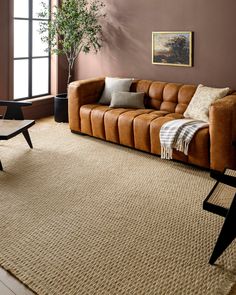 a living room filled with furniture and a rug