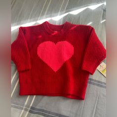 Girls Red Sweater Size 6-9 Months Nwt Cat & Jack 74%Recycled Polyester, 24% Acrylic, 2% Spandex Red And Black Heart Sweater, Girls Red, Red Sweater, 9th Month, Cat & Jack, Red Sweaters, Girl Top, Kids Shirts, Sweater Top