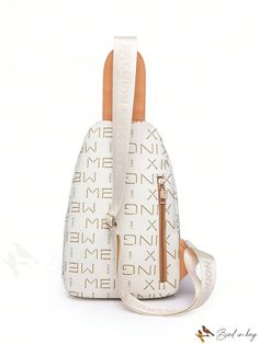 BirdinBag - Stylish Studded Letter Graphic Sling Bag with Adjustable Strap for Fashion-forward Individuals Letter Graphic Design, Letter Bag, Graphic Design Product, Word Wrap, Waist Bags, Sling Bag, 20 Cm, Fashion Forward, Adjustable Straps