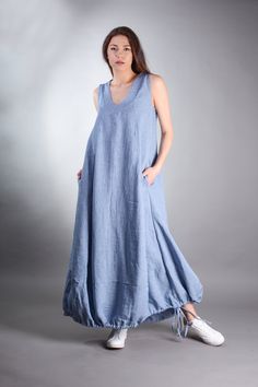 "Linen Dress, Boho Dress, Plus Size Dress, Maternity Dress, Linen Clothing, Plus Size Linen, Plus Size Clothing, Womens Linen Dress ^ Sizes: The item can be made in sizes from XXS to 7XL. Please, use the size chart below or if you are not sure about your size, just * contact us with your measures! ^ Estimated delivery times: It takes us up to 3 days to make and ship this item. Standard delivery: - 10-15 biz days to the US, Canada - 5-7 days to Europe - 15-20 biz days to Australia and World MATER Summer Maternity Long Dress, Cotton V-neck Maternity Dress, Long Summer Maternity Dress, Long Maternity Summer Dress, Sleeveless Cotton Maternity Dress, Casual Maternity V-neck Dress, Womens Linen Dress, Boho Dress Plus Size, Linen Loose Dress