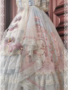 Rococo Fashion, Big Floral, Classic Lolita, Overlay Skirt, Flounce Skirt, Floral Headpiece, Fairytale Dress, Dress Set, Lolita Dress