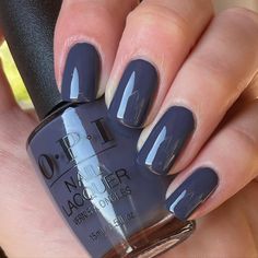 #LessIsNorse is what winter manis are all about. By: @polishobsessed #ColorIsTheAnswer #OPIIceland #BlueMani #BlueNails #DarkNails #WinterNails #WinterMani #NailEnthusiast #ModernNails #ModernMani #NailObsessed #NailLove #OPINailLacquer #GreyMani #GreyNails Opi Less Is Norse, Gel Chrome Nails, Nail Polish Combinations, Dark Blue Nails, Diva Nails, Blue Nail Polish, Blue Nail