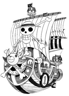 a cartoon pirate ship with an octopus on it