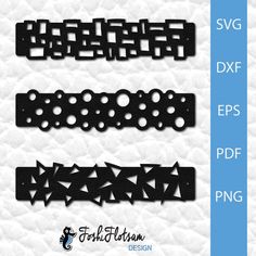 four different types of black and white paper cut outs with the text svg dxf