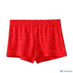 Orcajump - Versatile Loose-Fit Unisex Boxer Shorts, Ideal for Sleepwear or Casual Wear, in Vibrant Red Color Fitted Red Boxer Briefs For Summer, Red Stretch Summer Sleepwear, Red Stretch Shorts For Swimming, Red Shorts With Elastic Waistband For Swimming, Red Elastic Waistband Shorts For Swimming, Red Stretch Pajama Shorts For Loungewear, Red Beachwear Bottoms For Loungewear, Red Beachwear Loungewear Bottoms, Red Casual Brief Bottoms