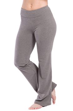 PRICES MAY VARY. SOFTEST PANTS: Exercise or lounge around in absolute comfort. Our EcoFabric blend of 60% Rayon / 25% Organic Cotton / 15% Spandex is soft, breathable, and super cozy! Its moisture wicking properties draw perspiration off your skin and out to the exterior of the fabric, keeping you cool year-round. PERFECT FIT: Our yoga pants are mid-rise and fitted at the hip and thigh with a classic bootcut leg opening. It has a wider waistband and a built-in key pocket at the waistband. Tag less for ultimate comfort. SIZING: X-SMALL (0), SMALL (2-4), MEDIUM (6-8) LARGE (10-12), X-LARGE (14-16) | PETITE (29”), REGULAR (32”), TALL (35”) EASY CARE INSTRUCTIONS: Machine wash gentle cycle with cold water. No fabric softener or bleach. Machine dry low or delicate setting. Our amazing EcoFabric Grey Yoga Pants, Yoga Mom, Casual Pant, Bamboo Clothing, Soft Pants, Yoga Pant, Athletic Pants, Work Pants, Fashion Pants