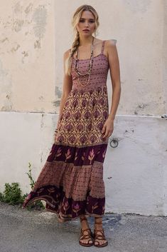 Château Quilted Strappy Maxi Dress Whimsical Clothes, Sunset Soiree, Boho Whimsical, Date Night Dress, Spell Designs, Strappy Maxi Dress, Dream Fashion, Ideal Wardrobe, Denim Outerwear