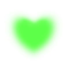 a green heart shaped object on a white background