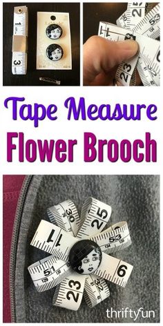 tape measure flower brochure is shown with instructions to make it look like a pinwheel