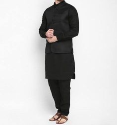 Black Koti Waist Coat - Mens Black Kurta Pajama Pakistani & Indian, Ramadan, Eid, Wedding, Party, ITEM (INC): Kurta pajama jacket  SIZE            -XXXS.XXS.XS,S,M,L,XL.XXL.XXXL ---------------- WE REQUEST OUR BUYERS TO SELECT THEIR SIZE ACCORDING TO SIZE CHART AVAILABLE IN THE PHOTO SECTION. FOR CUSTOMIZED ITEM, WE NEED ACTUAL BODY MEASUREMENTS IN the below format: 1) CHEST CIRCUMFERENCE / ROUND 2) STOMACH CIRCUMFERENCE / ROUND 3) HIP CIRCUMFERENCE / ROUND 4) SHOULDER (ONE SHOULDER TIP TO OTHER SHOULDER TIP, FROM BACK OF NECK) 5) SLEEVE LENGTH (FROM SHOULDER TIP TO PALM / END OF CUFF) 6) JACKET LENGTH ( FROM NECK AND SHOULDER JOINT TO DOWN WHERE YOU WANT YOUR JACKET TO END) 7) HEIGHT 8) WEIGHT WE CAN PROVIDE YOU with a measuring guide that will assist you in taking the correct measurement Semi-formal Long Sleeve Sets For Diwali, Traditional Zari Work Sets For Semi-formal Occasions, Festive Straight Kurta For Semi-formal Occasions, Festive Semi-formal Straight Kurta Traditional Wear, Semi-formal Sets With Zari Work For Diwali, Semi-formal Sets With Zari Work For Eid, Festive Nehru Jacket With Pallu For Groom, Semi-formal Festive Nehru Jacket Straight Kurta, Festive Semi-formal Nehru Jacket With Straight Kurta