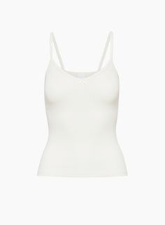 HOMESTRETCH™ LACE V-NECK CAMI TANK | Aritzia Aritzia Tank Top, Clothes Wishlist, Short Bra, Top With Bow, 2024 Christmas, New Pant, Ribbed Tank Tops, Satin Bow, Cami Tanks