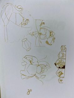 some drawings are shown on a piece of paper