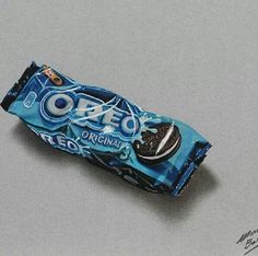 an oreo bar is shown on a gray surface