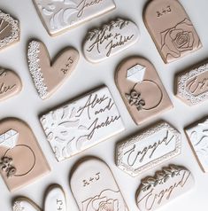 wedding cookies arranged in the shape of hearts